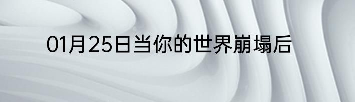 01月25日当你的世界崩塌后