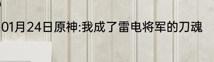 01月24日原神:我成了雷电将军的刀魂