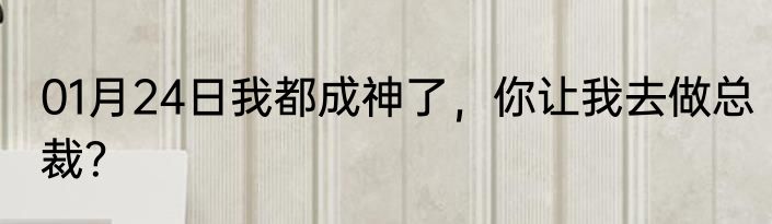 01月24日我都成神了，你让我去做总裁？