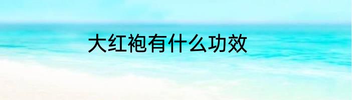 大红袍有什么功效
