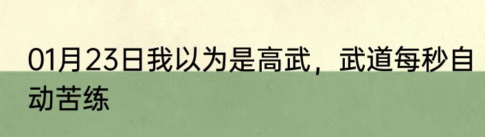 01月23日我以为是高武，武道每秒自动苦练