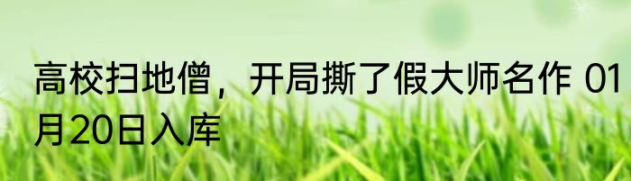 高校扫地僧，开局撕了假大师名作 01月20日入库