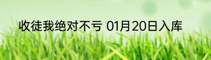 收徒我绝对不亏 01月20日入库