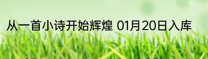 从一首小诗开始辉煌 01月20日入库