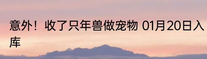 意外！收了只年兽做宠物 01月20日入库
