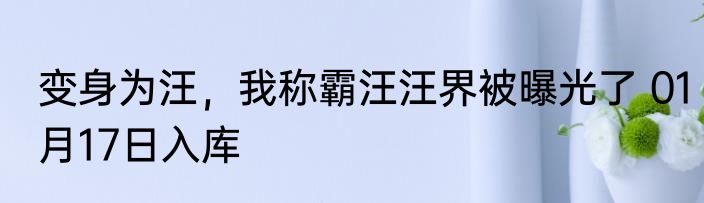 变身为汪，我称霸汪汪界被曝光了 01月17日入库