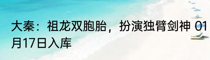 大秦：祖龙双胞胎，扮演独臂剑神 01月17日入库