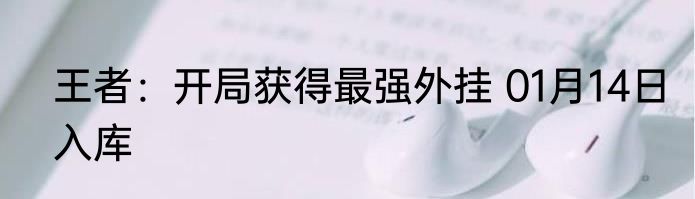 王者：开局获得最强外挂 01月14日入库