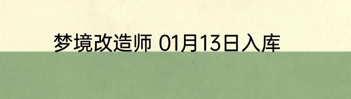 梦境改造师 01月13日入库