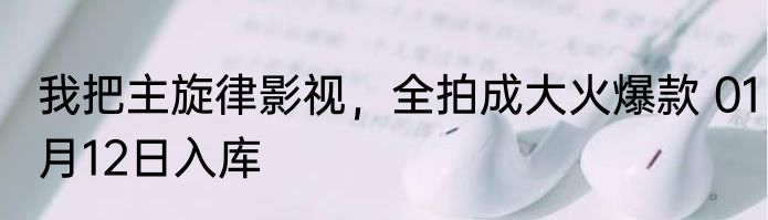 我把主旋律影视，全拍成大火爆款 01月12日入库