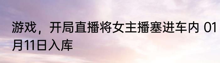 游戏，开局直播将女主播塞进车内 01月11日入库
