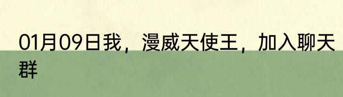 01月09日我，漫威天使王，加入聊天群