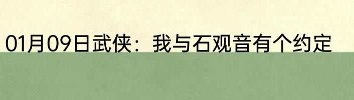 01月09日武侠：我与石观音有个约定