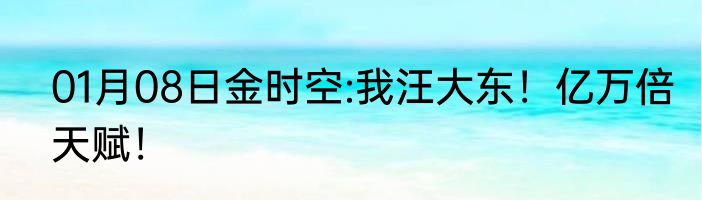 01月08日金时空:我汪大东！亿万倍天赋！