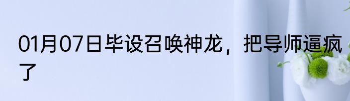 01月07日毕设召唤神龙，把导师逼疯了