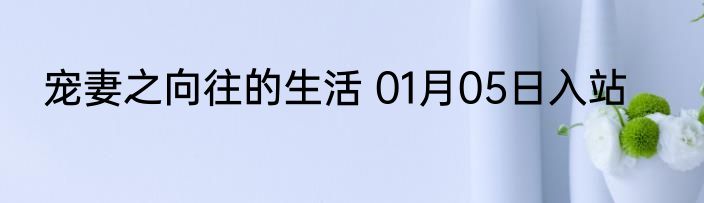 宠妻之向往的生活 01月05日入站