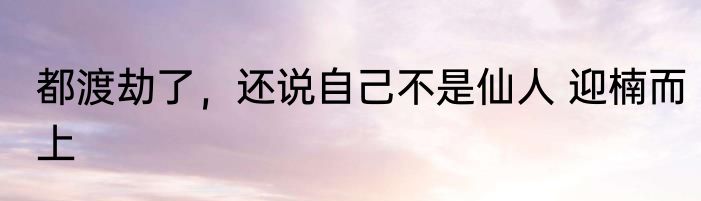 都渡劫了，还说自己不是仙人 迎楠而上