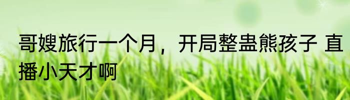 哥嫂旅行一个月，开局整蛊熊孩子 直播小天才啊