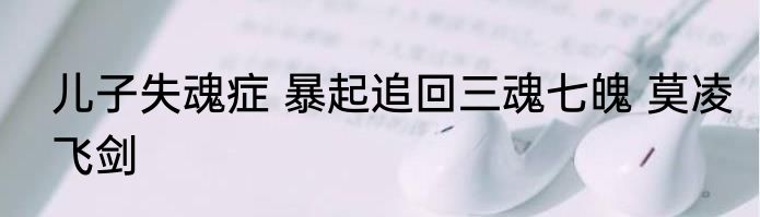 儿子失魂症 暴起追回三魂七魄 莫凌飞剑