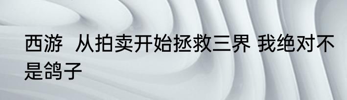 西游  从拍卖开始拯救三界 我绝对不是鸽子
