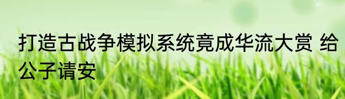 打造古战争模拟系统竟成华流大赏 给公子请安