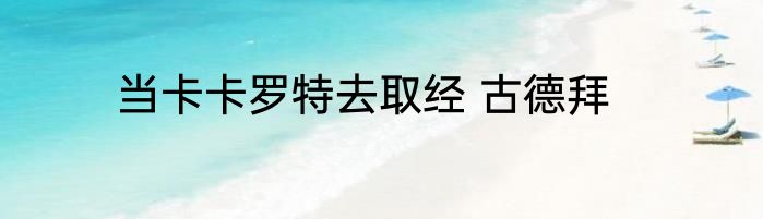 当卡卡罗特去取经 古德拜