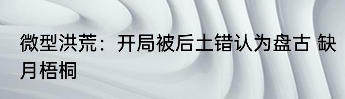 微型洪荒：开局被后土错认为盘古 缺月梧桐
