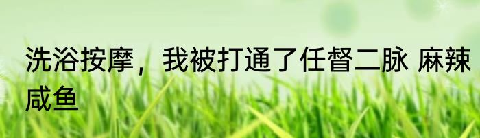 洗浴按摩，我被打通了任督二脉 麻辣咸鱼