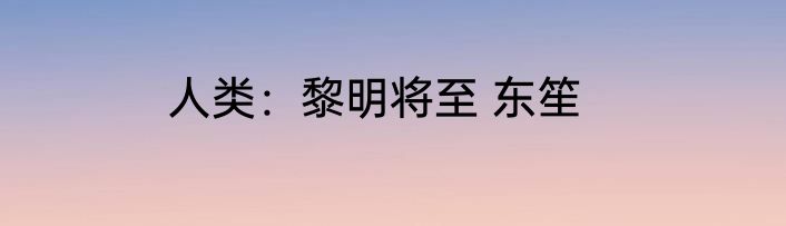 人类：黎明将至 东笙