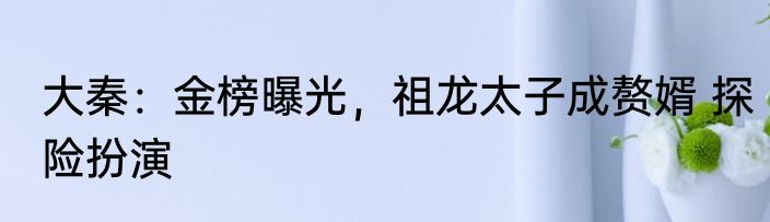 大秦：金榜曝光，祖龙太子成赘婿 探险扮演