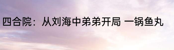 四合院：从刘海中弟弟开局 一锅鱼丸