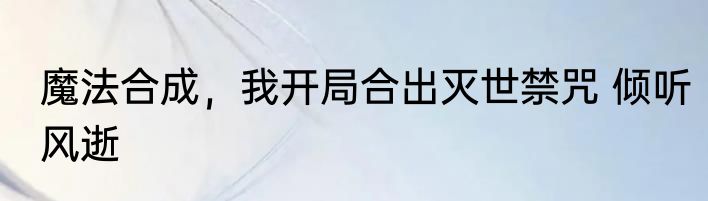魔法合成，我开局合出灭世禁咒 倾听风逝
