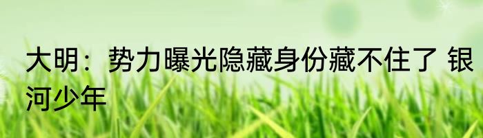 大明：势力曝光隐藏身份藏不住了 银河少年