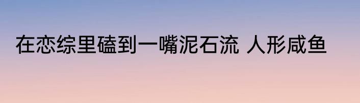 在恋综里磕到一嘴泥石流 人形咸鱼