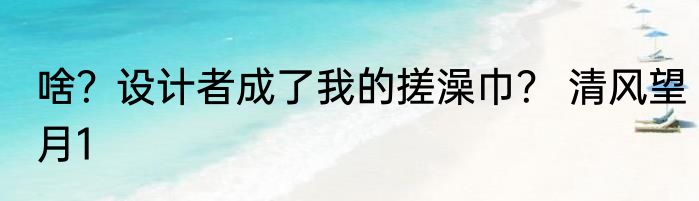 啥？设计者成了我的搓澡巾？ 清风望月1