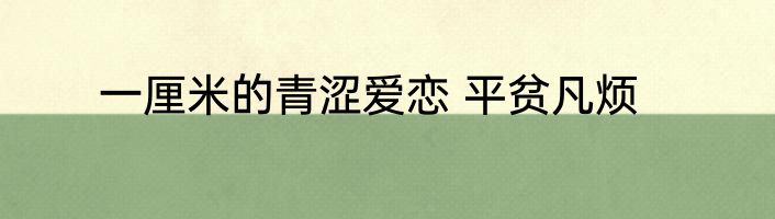 一厘米的青涩爱恋 平贫凡烦