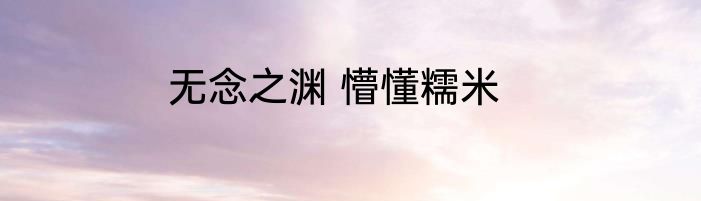 无念之渊 懵懂糯米