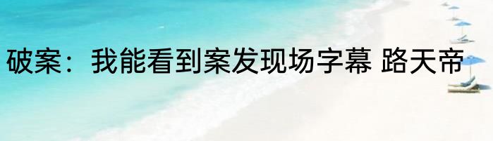 破案：我能看到案发现场字幕 路天帝