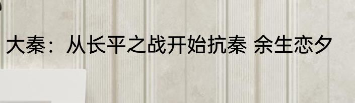大秦：从长平之战开始抗秦 余生恋夕