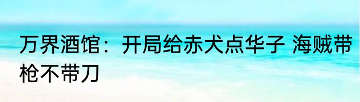 万界酒馆：开局给赤犬点华子 海贼带枪不带刀
