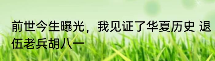 前世今生曝光，我见证了华夏历史 退伍老兵胡八一