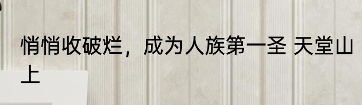 悄悄收破烂，成为人族第一圣 天堂山上