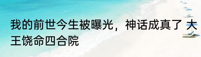 我的前世今生被曝光，神话成真了 大王饶命四合院