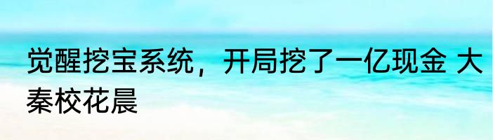 觉醒挖宝系统，开局挖了一亿现金 大秦校花晨