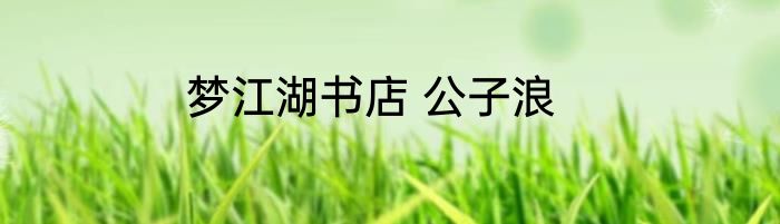 梦江湖书店 公子浪