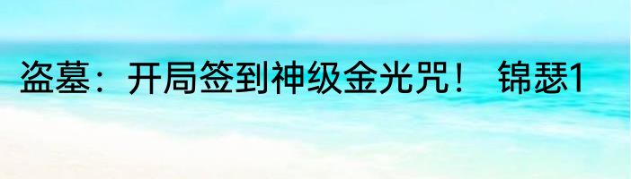 盗墓：开局签到神级金光咒！ 锦瑟1