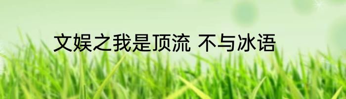 文娱之我是顶流 不与冰语