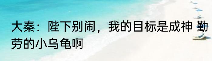 大秦：陛下别闹，我的目标是成神 勤劳的小乌龟啊