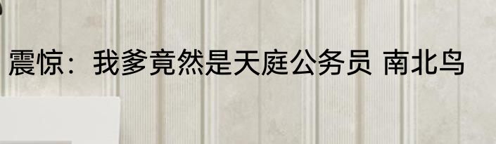震惊：我爹竟然是天庭公务员 南北鸟