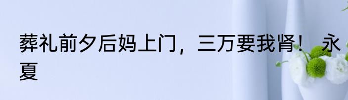 葬礼前夕后妈上门，三万要我肾！ 永夏